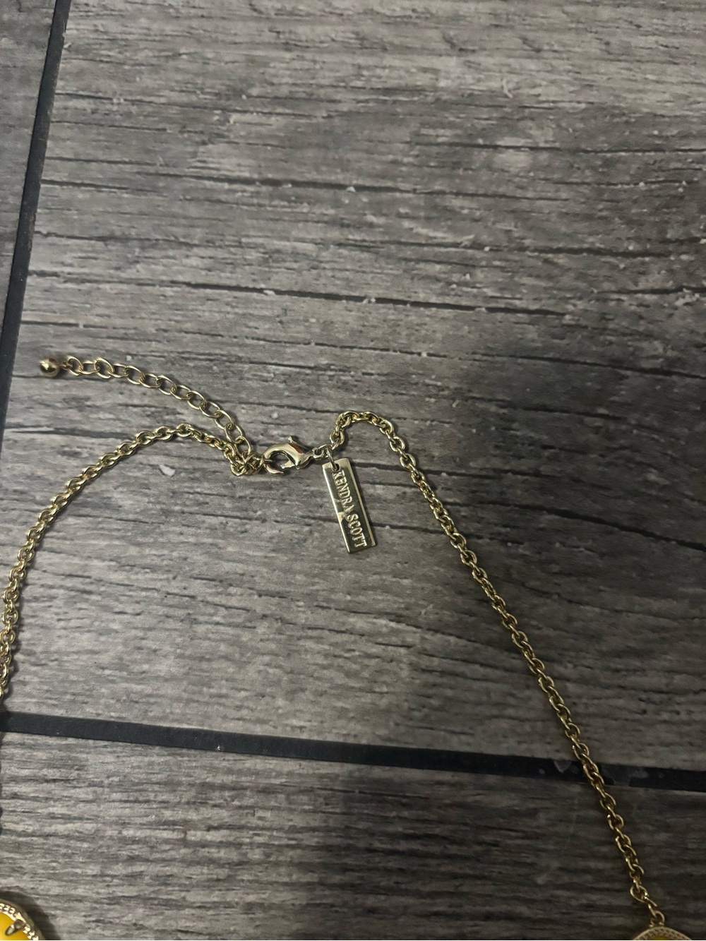 Kendra Scott Yellow Gold-Tone Five-Stone Necklace - Picture 3 of 5